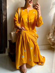 SUNFLOWER MAXI EMBROIDERED Premium Fabric Bridal Maxi Pakistani Designer