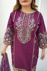 Layla 3pc Cotton Luxury Stitched Suit Pakistani Designer