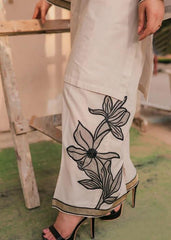 ALMOND PLAZZO STICHTED 2PCS Lawn Luxury Stitched Suit