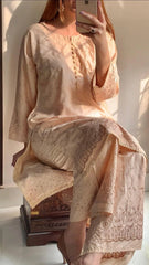 CHICKEN KARI PALAZZO 2PCS Premium Fabric Luxury Stitched Suit