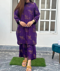 Sparrow 2Pcs Stitched Lawn Luxury Suit Pakistani Designer