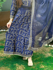 Flared Skirt ( 4pc ) Silk Luxury Stitched