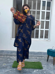 Sparrow 2Pcs Stitched Lawn Luxury Suit Pakistani Designer