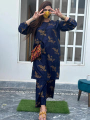 Sparrow 2Pcs Stitched Lawn Luxury Suit Pakistani Designer