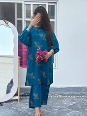 Sparrow 2Pcs Stitched Lawn Luxury Suit Pakistani Designer