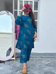 Sparrow 2Pcs Stitched Lawn Luxury Suit Pakistani Designer