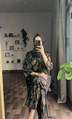 Floral Leaf Print 2Pcs Stitched Lawn Luxury Suit