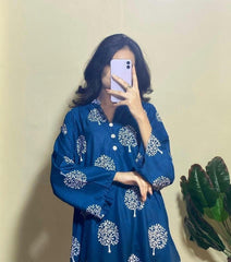 Floral TREE Print 2pc Stitched Premium Fabric Luxury Suit