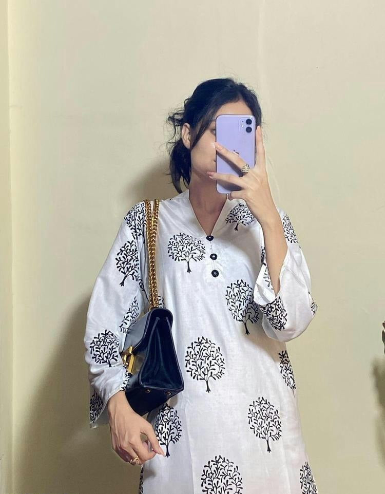 Floral TREE Print 2pc Stitched Premium Fabric Luxury Suit