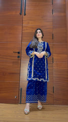 Velvish Velvet 2PC Stitched Luxury Suit Pakistani Designer