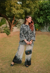 Mumtaz 2Pcs Stitched Lawn Luxury Suit Pakistani Designer