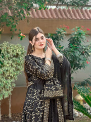 Flared Skirt ( 4pc ) Silk Luxury Stitched