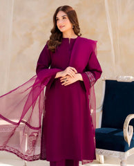 Calico 3Pcs Stitched Cotton Luxury Suit Pakistani Designer