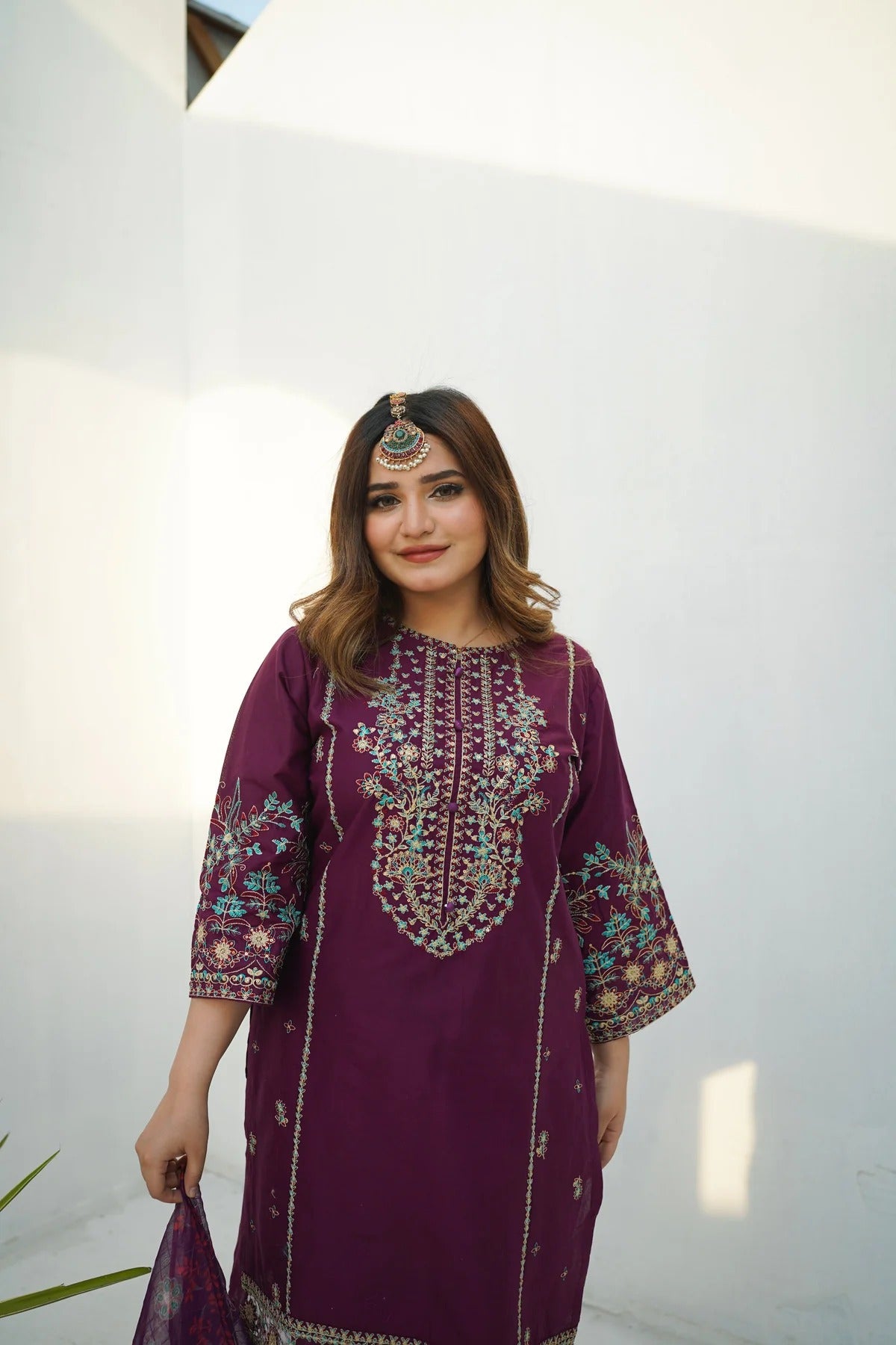 Layla 3pc Cotton Luxury Stitched Suit Pakistani Designer