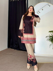 Alisa 2Pc Stitched Crepe Luxury Suit Pakistani Designer