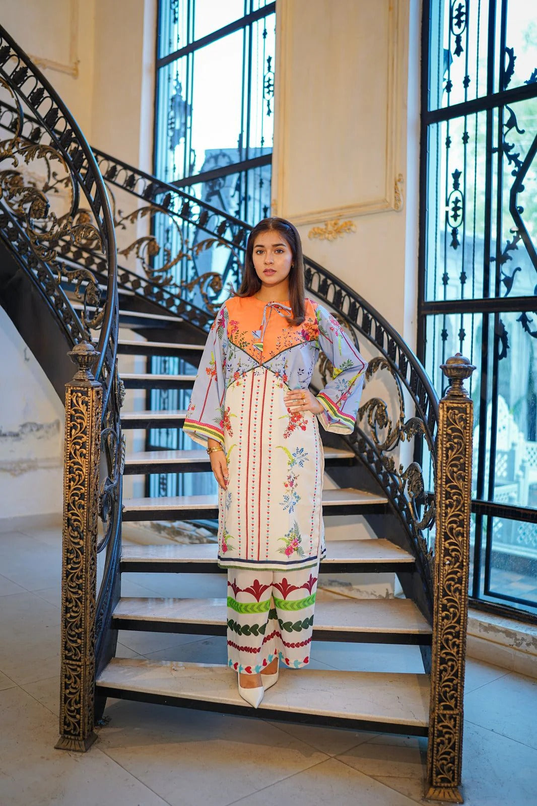 Khalifa 2pc Lawn Luxury Stitched Suit Pakistani Designer