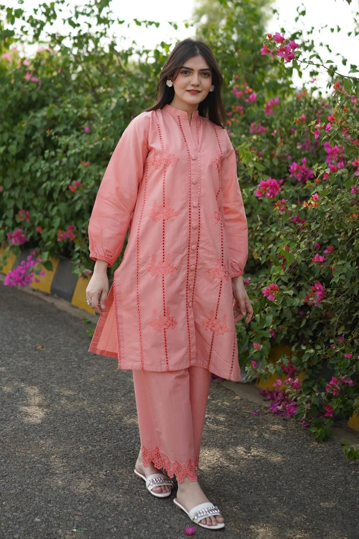 Fanoos 2PC Cotton Luxury Stitched Suit Pakistani Designer