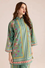 Emerald 2Pcs Stitched Lawn Luxury Suit Pakistani Designer