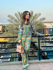 QUEEN 2PC STITCHED Silk Luxury Stitched Suit Pakistani