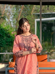 BINDI CUTWORK STICHED 2PCS Lawn Luxury Stitched Suit