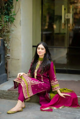 WAVY Embroided 3pc Stitched Organza Luxury Suit Pakistani