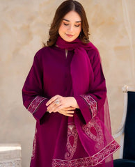 Calico 3Pcs Stitched Cotton Luxury Suit Pakistani Designer