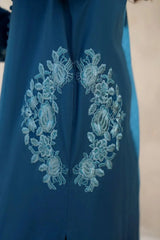 CHIC POCKET EMBROIDERED 2PCS Cotton Luxury Stitched Suit