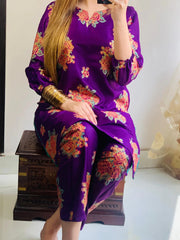 Gulab 2Pcs Stitched Suit Premium Fabric Luxury Pakistani Designer
