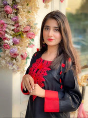 SPECIAL EMBROIDERY BLACK 2PCS Premium Fabric Luxury Stitched Suit