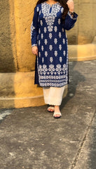 FOXY Embossed Indian Chicken Kari Kurti Premium Fabric Luxury