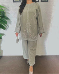 Jenifer Embroided 2Pcs Stitched Premium Fabric Luxury Suit Pakistani