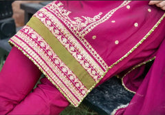 WAVY Embroided 3pc Stitched Organza Luxury Suit Pakistani