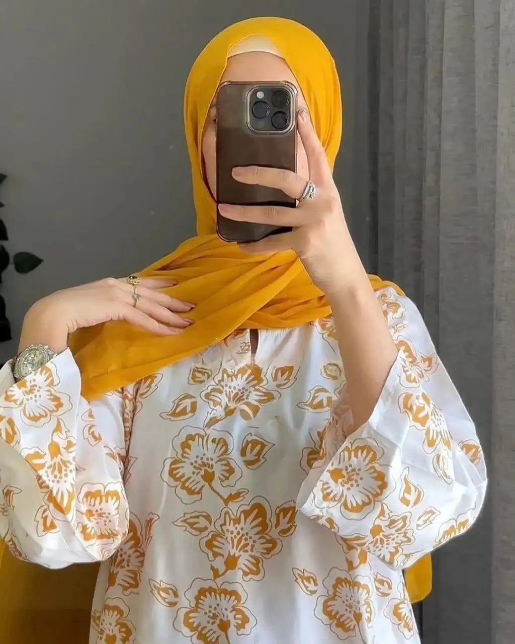 KESARIYA Floral Print 2Pcs Stitched Suit Premium Fabric Luxury