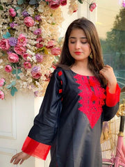 SPECIAL EMBROIDERY BLACK 2PCS Premium Fabric Luxury Stitched Suit