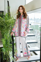 Zaib E Hoor Flores Water Fusion Print Co-Ord 2Pc Set Suit
