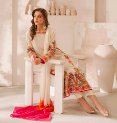 Beyaz Printed 3pc Net Luxury Stitched Suit Pakistani