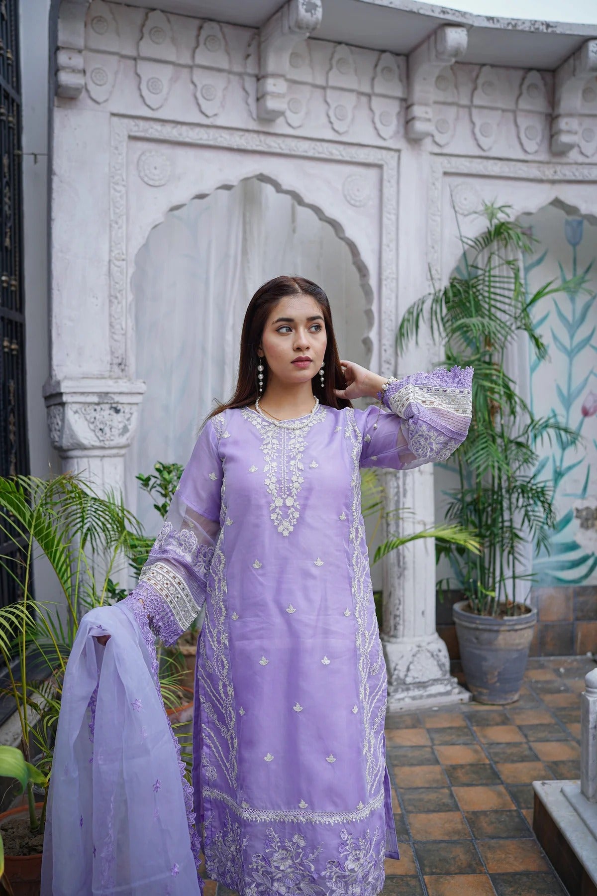 Hukam 3pc Organza Luxury Stitched Suit Pakistani Designer