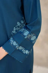 CHIC POCKET EMBROIDERED 2PCS Cotton Luxury Stitched Suit