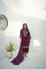 Layla 3pc Cotton Luxury Stitched Suit Pakistani Designer
