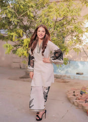 ALMOND PLAZZO STICHTED 2PCS Lawn Luxury Stitched Suit