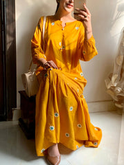 SUNFLOWER MAXI EMBROIDERED Premium Fabric Bridal Maxi Pakistani Designer