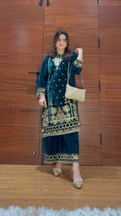Velvish Velvet 2PC Stitched Luxury Suit Pakistani Designer