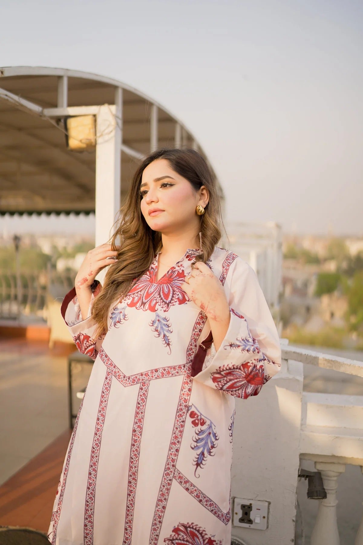 Belleza 2pc Lawn Luxury Stitched Suit Pakistani Designer