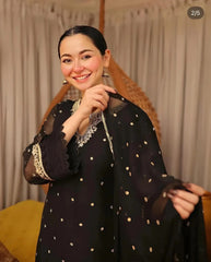 HANIA 3-PC Stitched Chiffon Luxury Suit Pakistani Designer