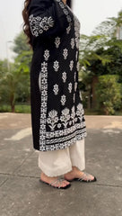 FOXY Embossed Indian Chicken Kari Kurti Premium Fabric Luxury